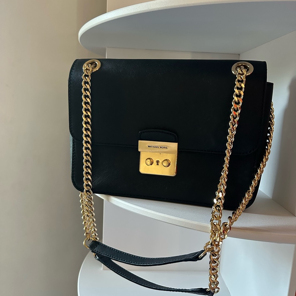 Michael Kors Black Leather Shoulder Bag